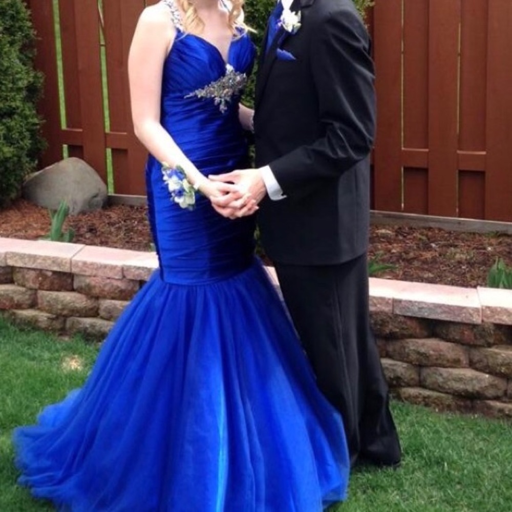 Blue Mermaid Prom Dress - Gem